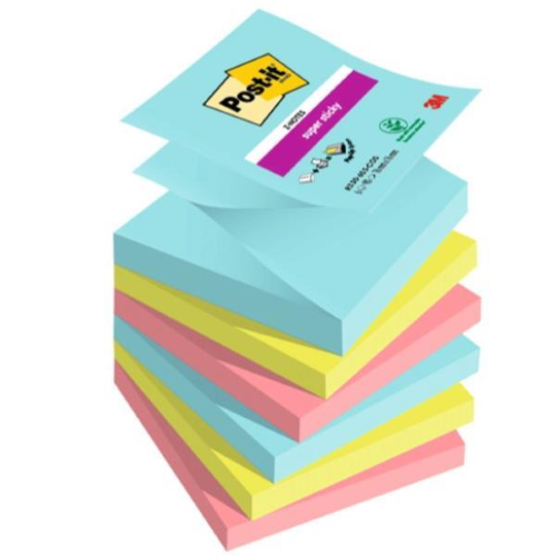 3M POST-IT COSMIC BLOCCHETTI DA 90 FOGLI 76X76 mm COLORI ASSORTITI CON F6 PZ.